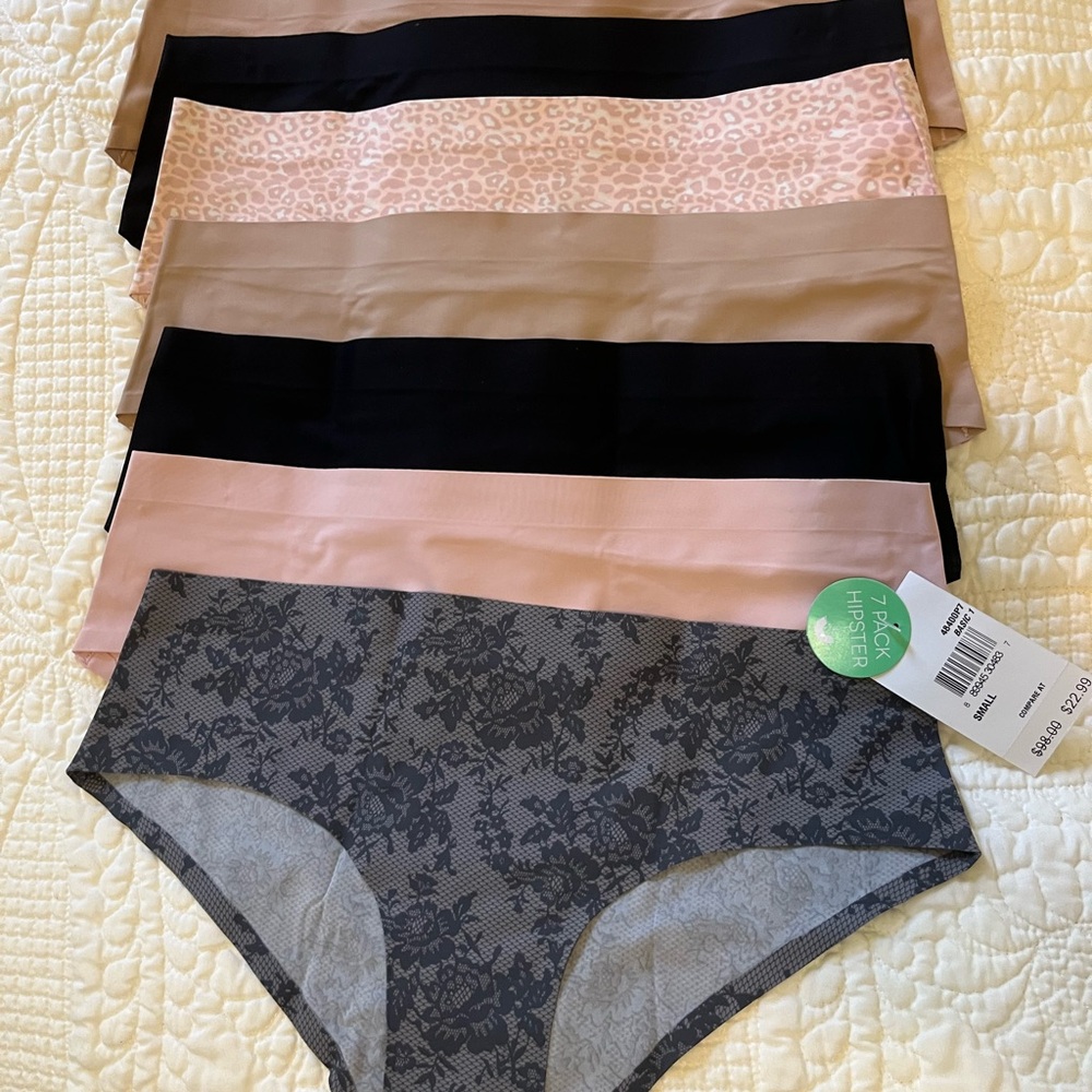 Honeydew Seamless Panties Set in Tan and Pink Leopard set of 7